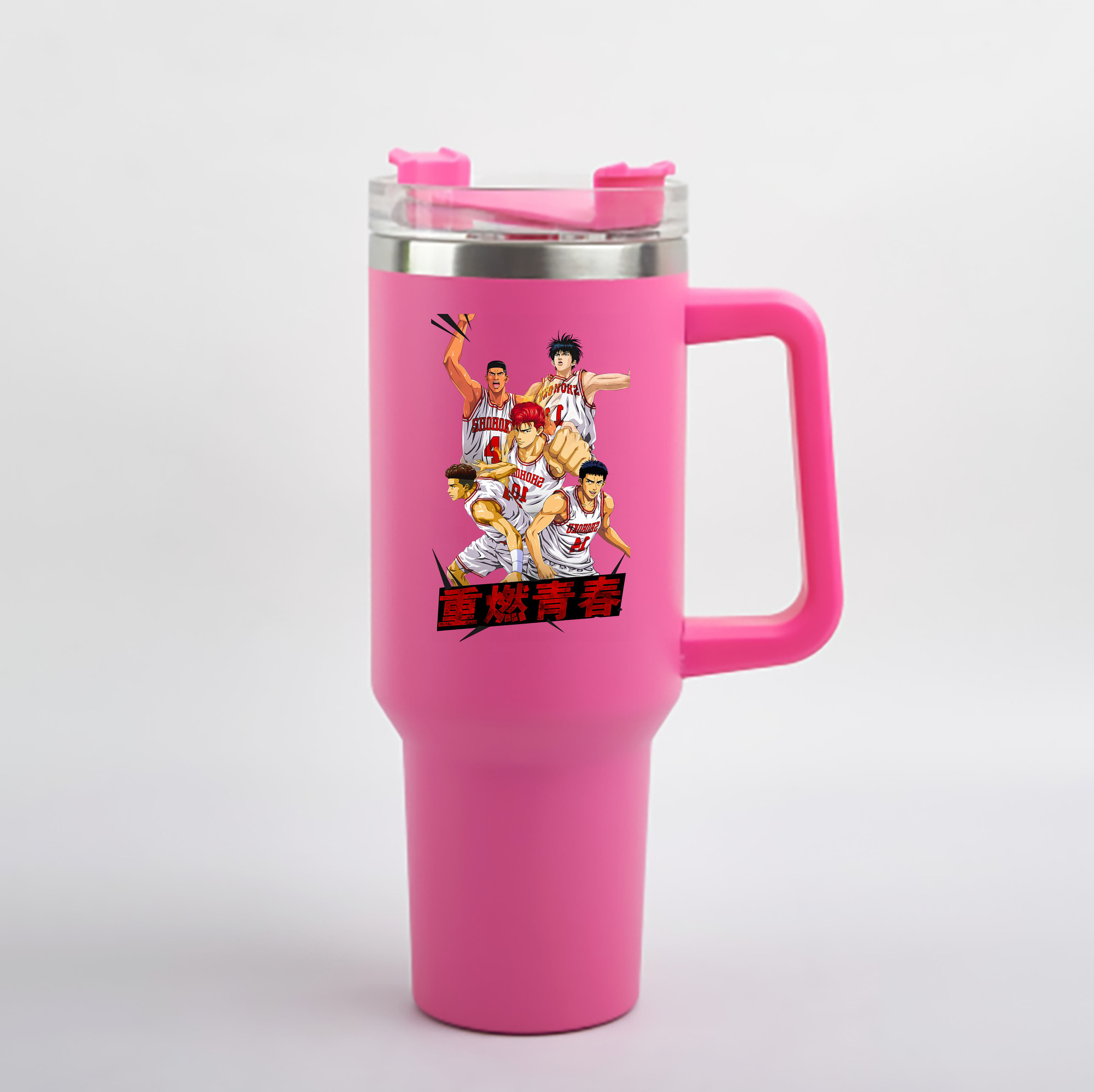 （画像用） SLAM DUNK／スラムダンク 1200mL車用タンブラー - クリスタルステッカー（プラスチックストロー付き）